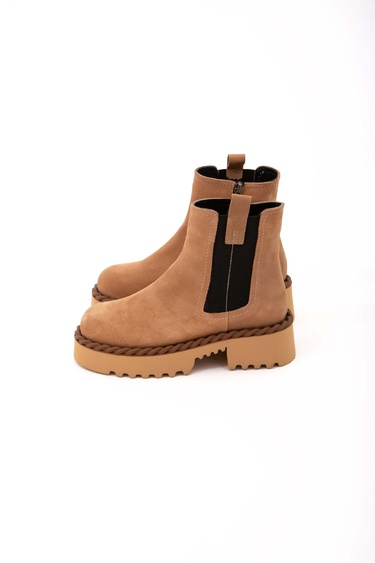  Tamer Tanca Kadın Hakiki Deri Bej Casual Bot