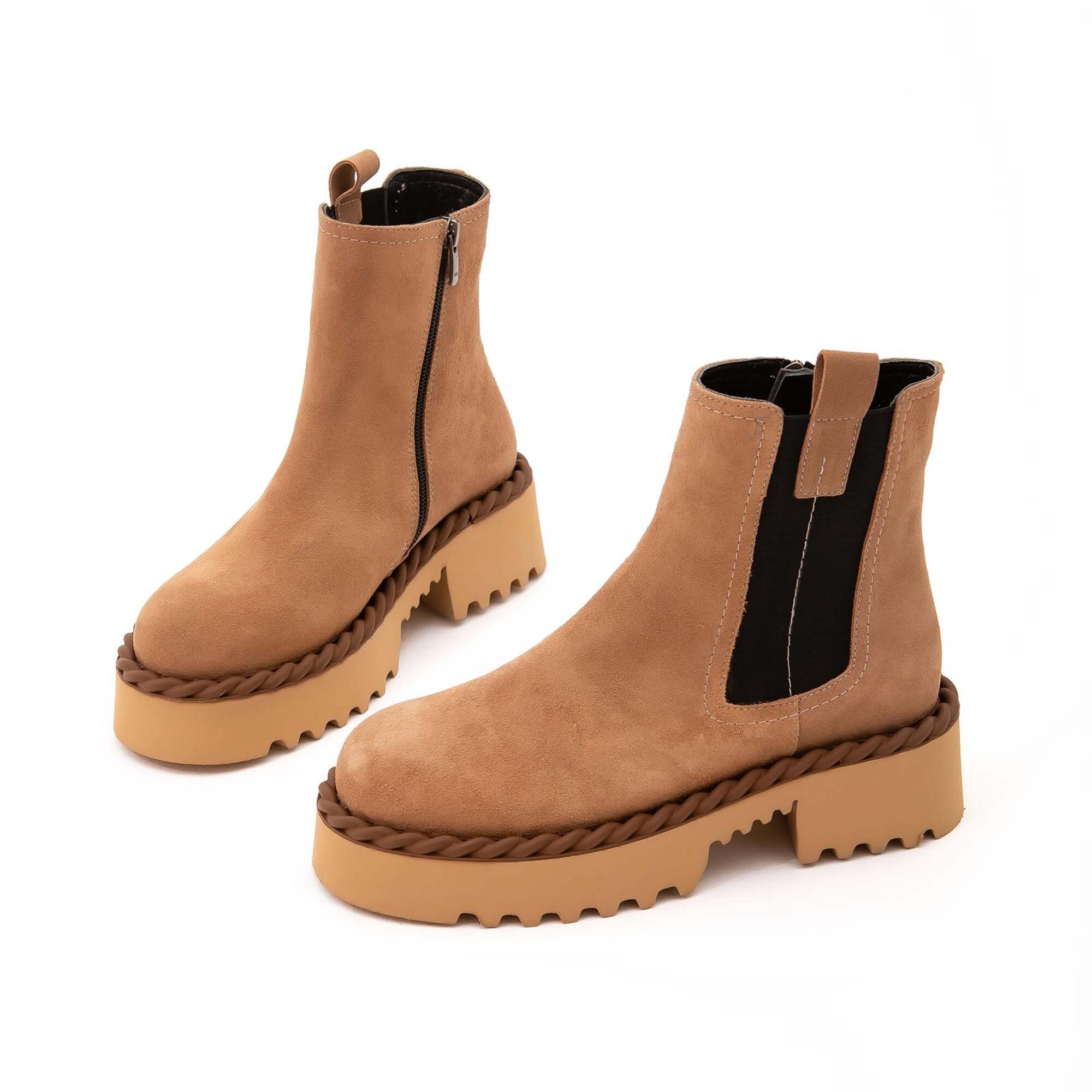 Tamer Tanca Kadın Hakiki Deri Bej Casual Bot