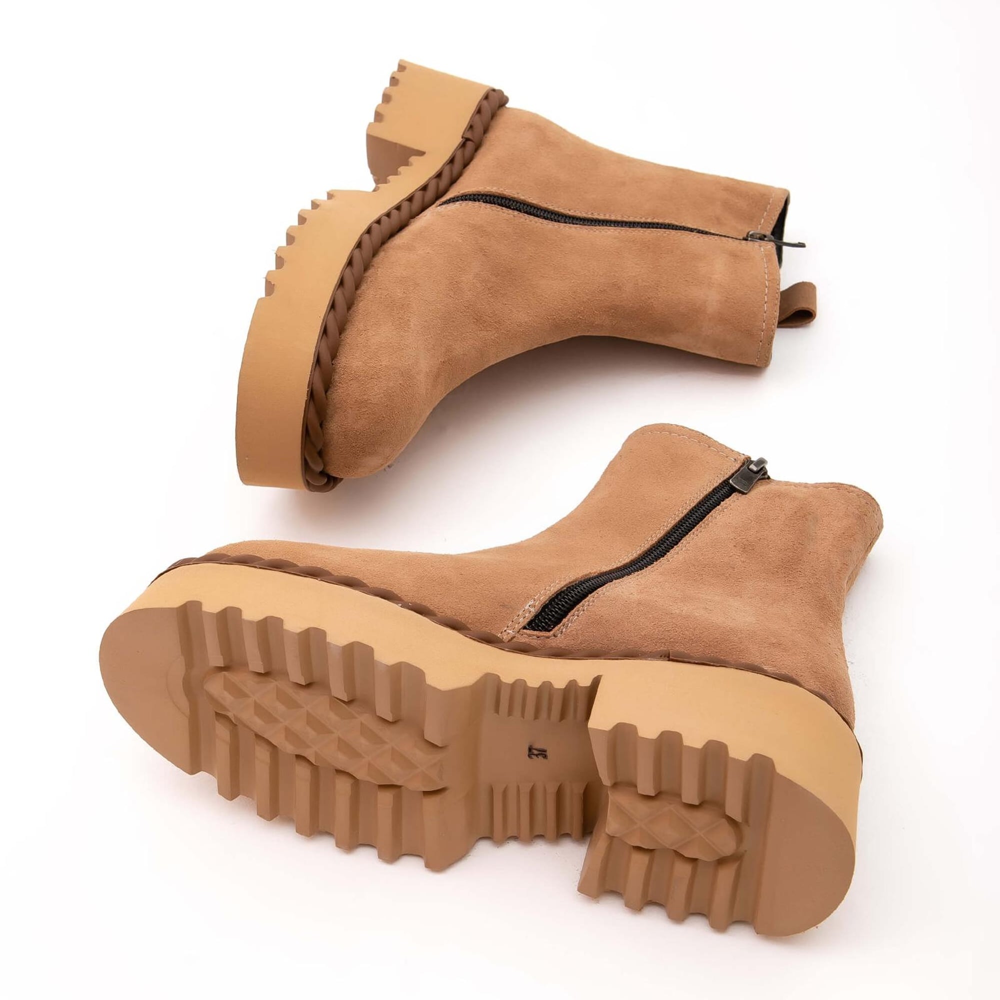 Tamer Tanca Kadın Hakiki Deri Bej Casual Bot