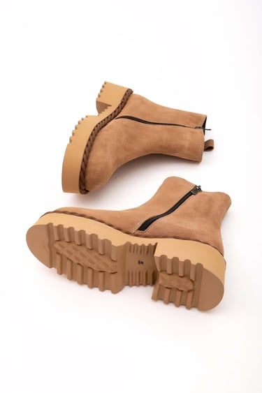  Tamer Tanca Kadın Hakiki Deri Bej Casual Bot