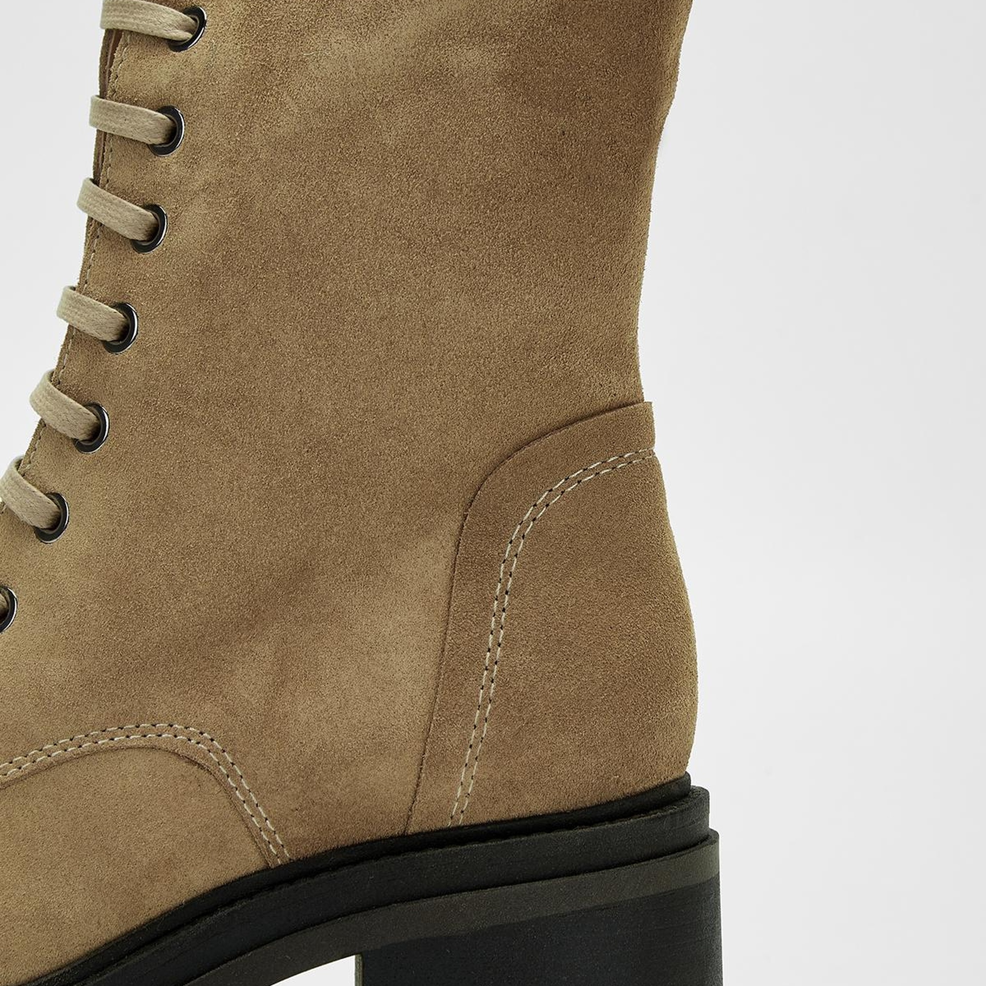 Valmenti Kadın Bej Süet Hakiki Deri Casual Bot