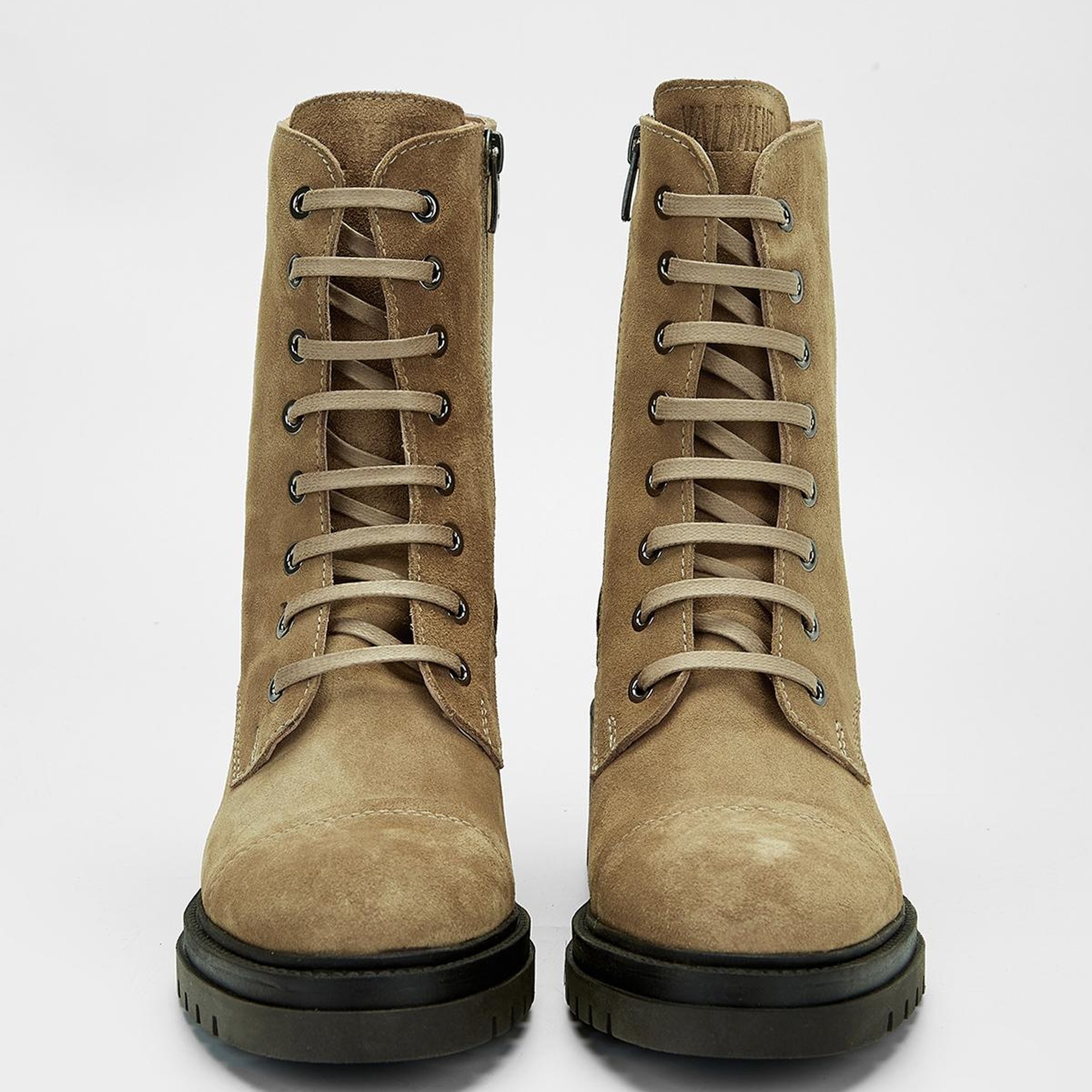 Valmenti Kadın Bej Süet Hakiki Deri Casual Bot