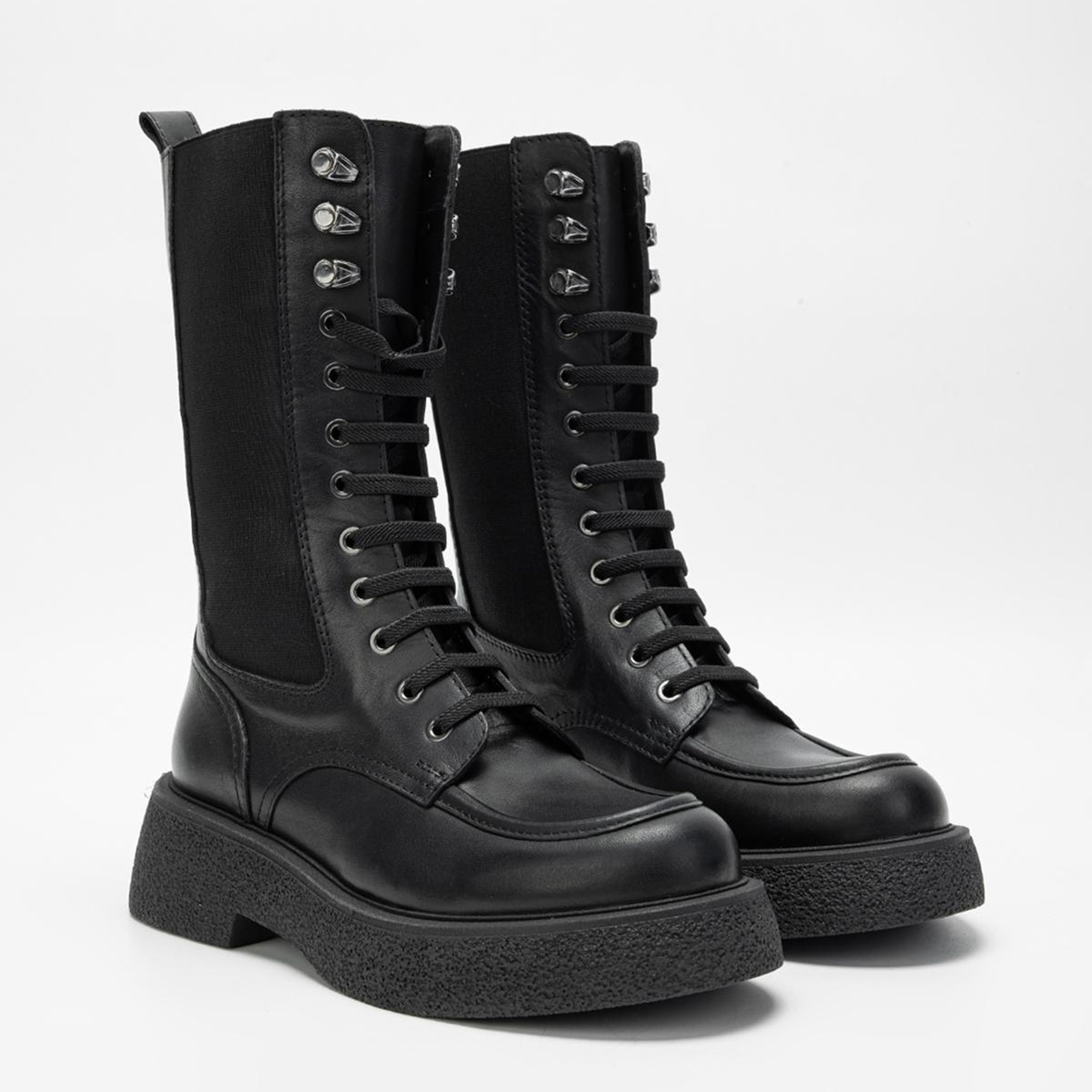 Valmenti Kadın Siyah Hakiki Deri Casual Bot