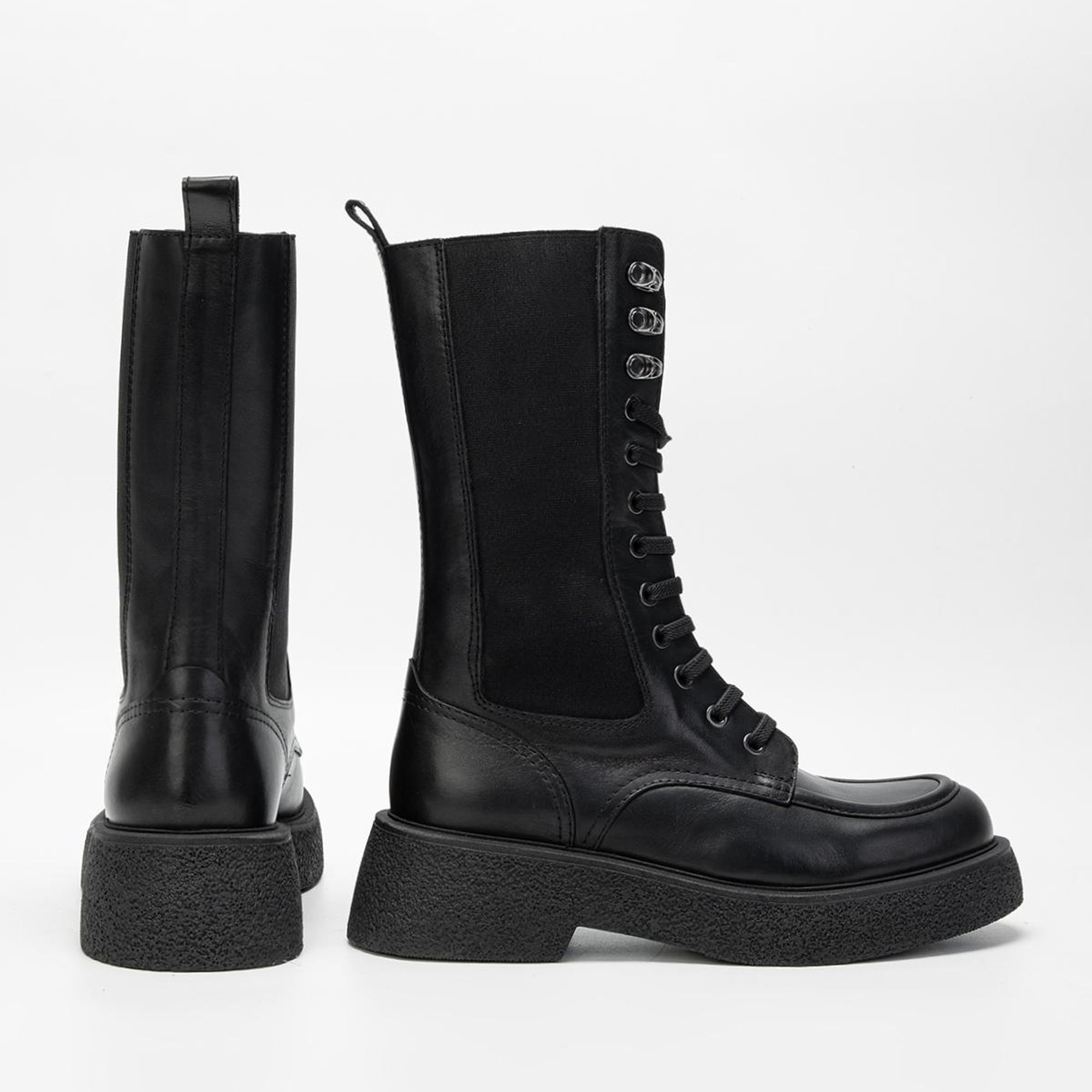 Valmenti Kadın Siyah Hakiki Deri Casual Bot