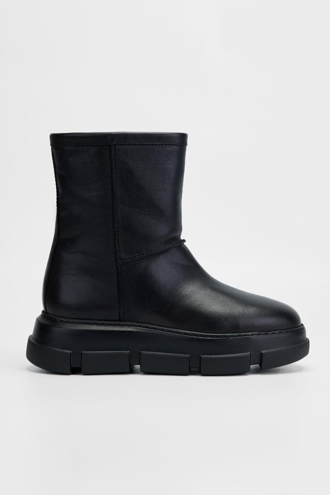  Valmenti Kadın Siyah Hakiki Deri Casual Bot