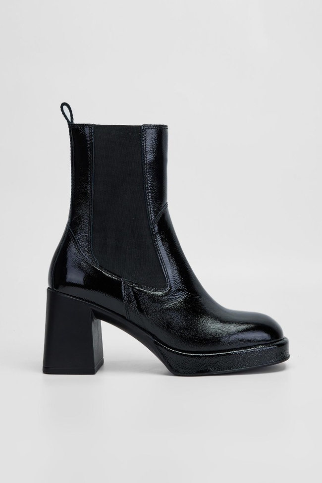  Valmenti Astrid Kadın Siyah Rugan Hakiki Deri Casual Bot