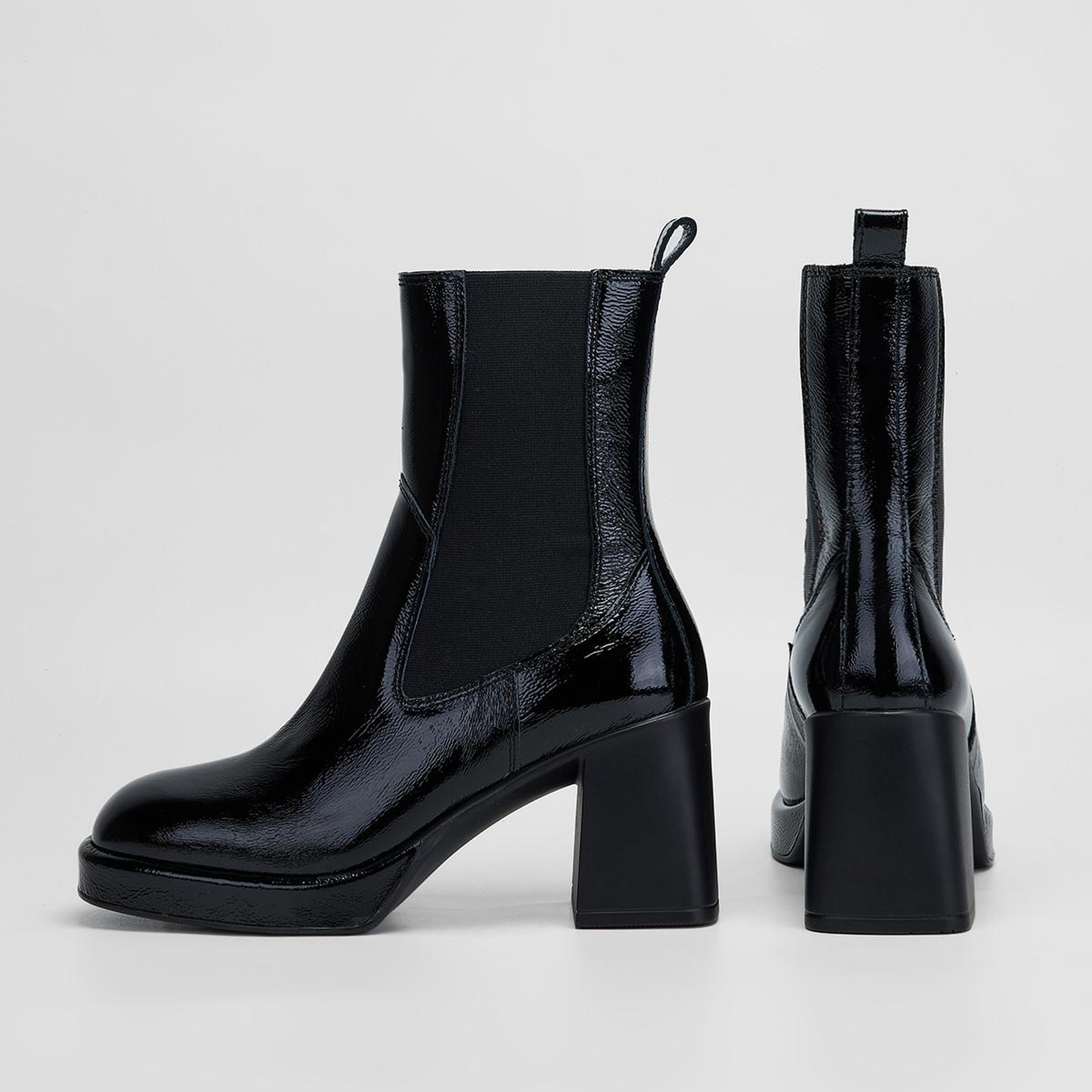 Valmenti Astrid Kadın Siyah Rugan Hakiki Deri Casual Bot