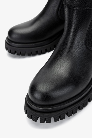  Valmenti Kadın Hakiki Deri Siyah Floter Düz Bot