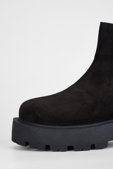  Valmenti Kadın Siyah Süet Hakiki Deri Casual Bot