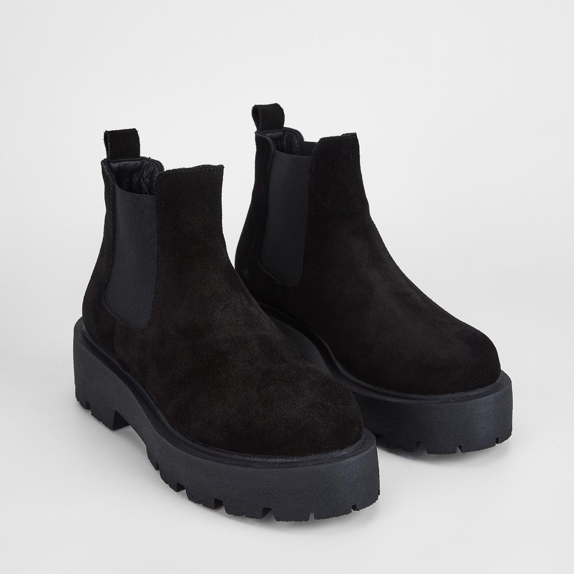 Valmenti Kadın Siyah Süet Hakiki Deri Casual Bot