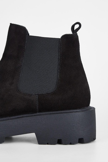  Valmenti Kadın Siyah Süet Hakiki Deri Casual Bot