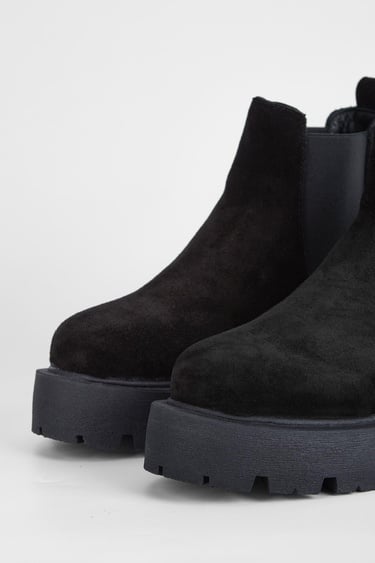  Valmenti Kadın Siyah Süet Hakiki Deri Casual Bot