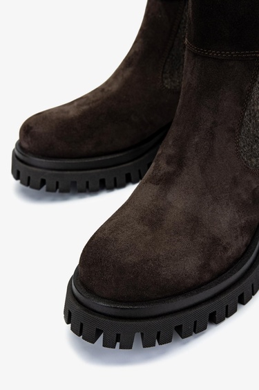  Valmenti Kadın Hakiki Deri Gri Düz Bot