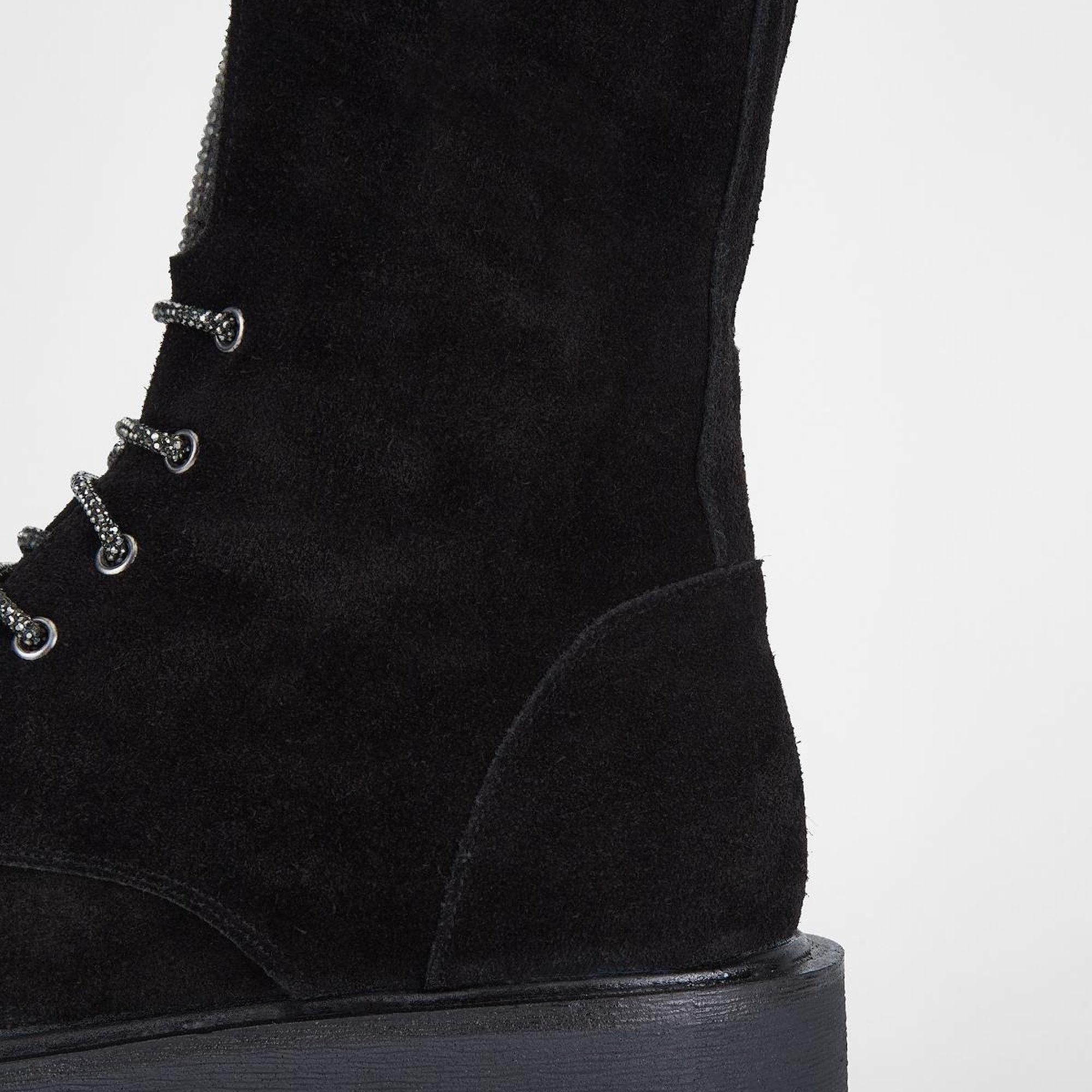 Valmenti Nagy Kadın Siyah Süet Hakiki Deri Casual Bot