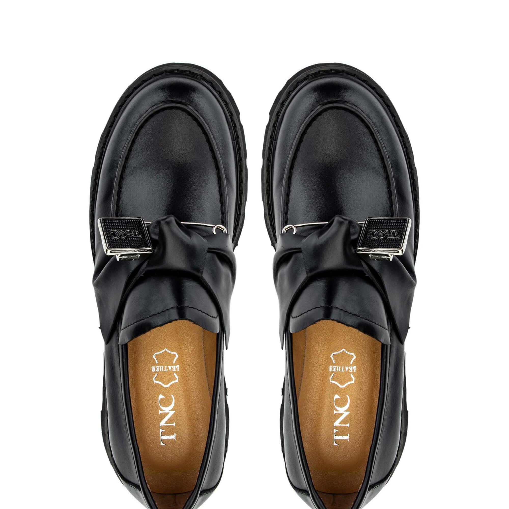 Tamer Tanca Kadın Hakiki Deri Siyah Loafer Ayakkabı