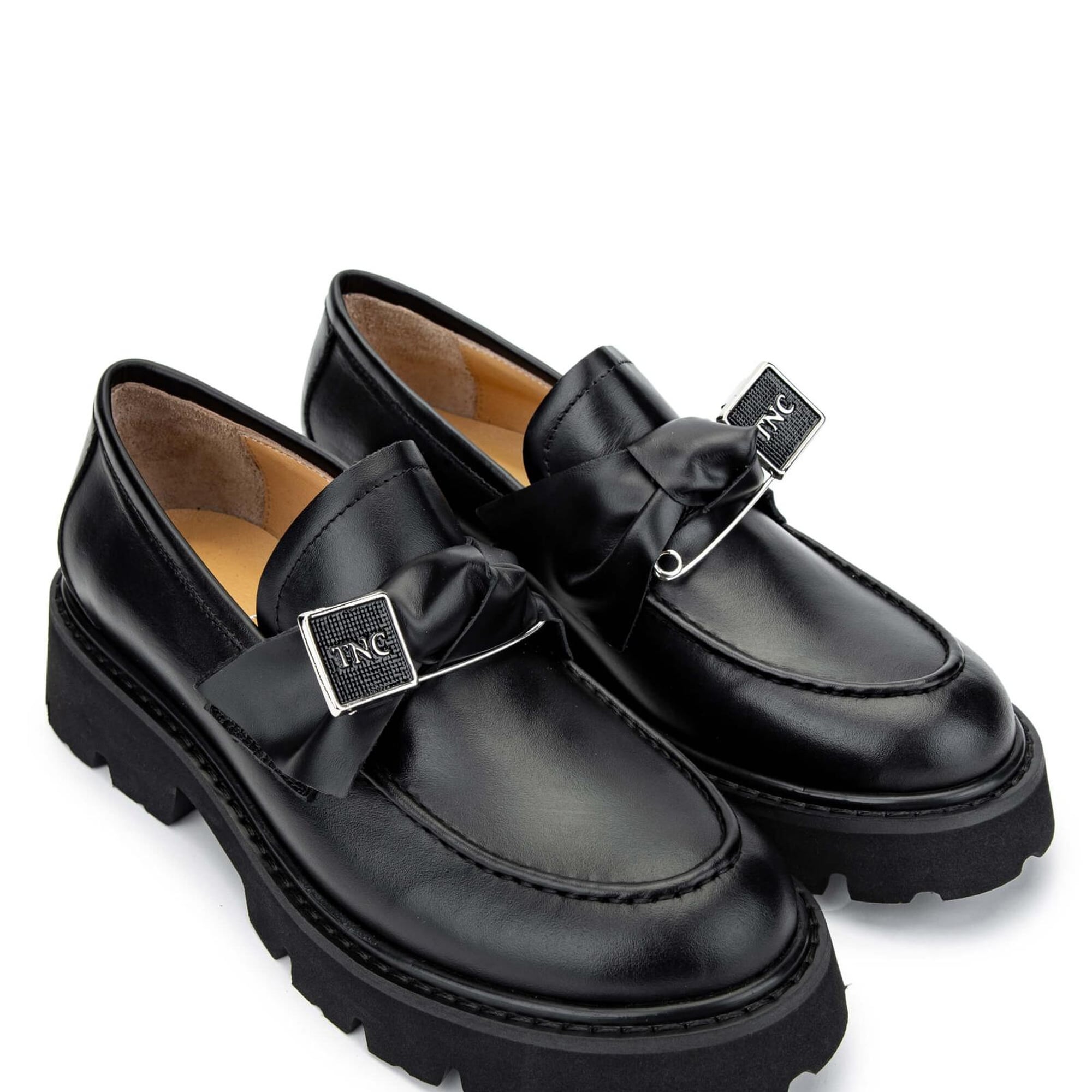 Tamer Tanca Kadın Hakiki Deri Siyah Loafer Ayakkabı