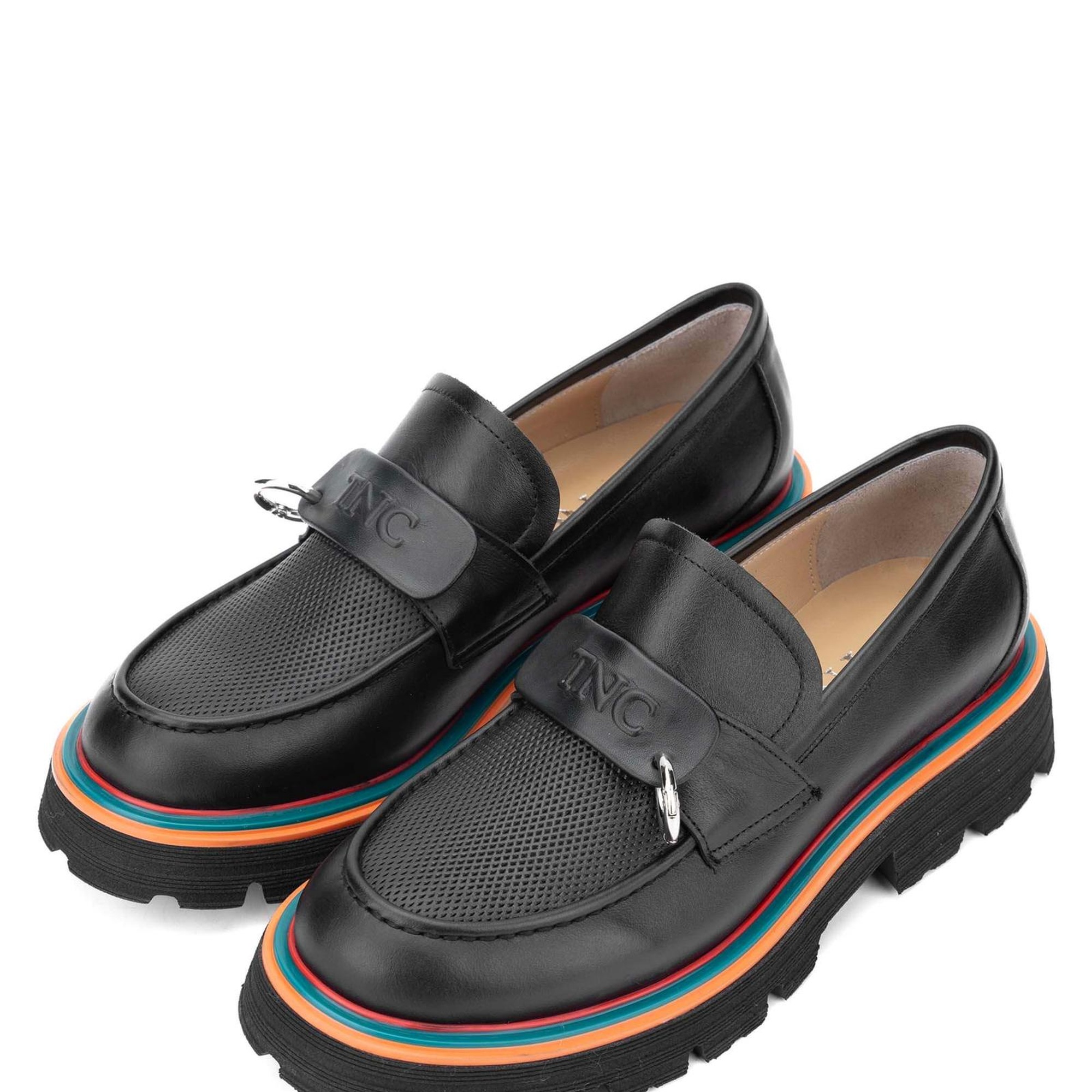 Tamer Tanca Kadın Hakiki Deri Siyah Deri Loafer Ayakkabı