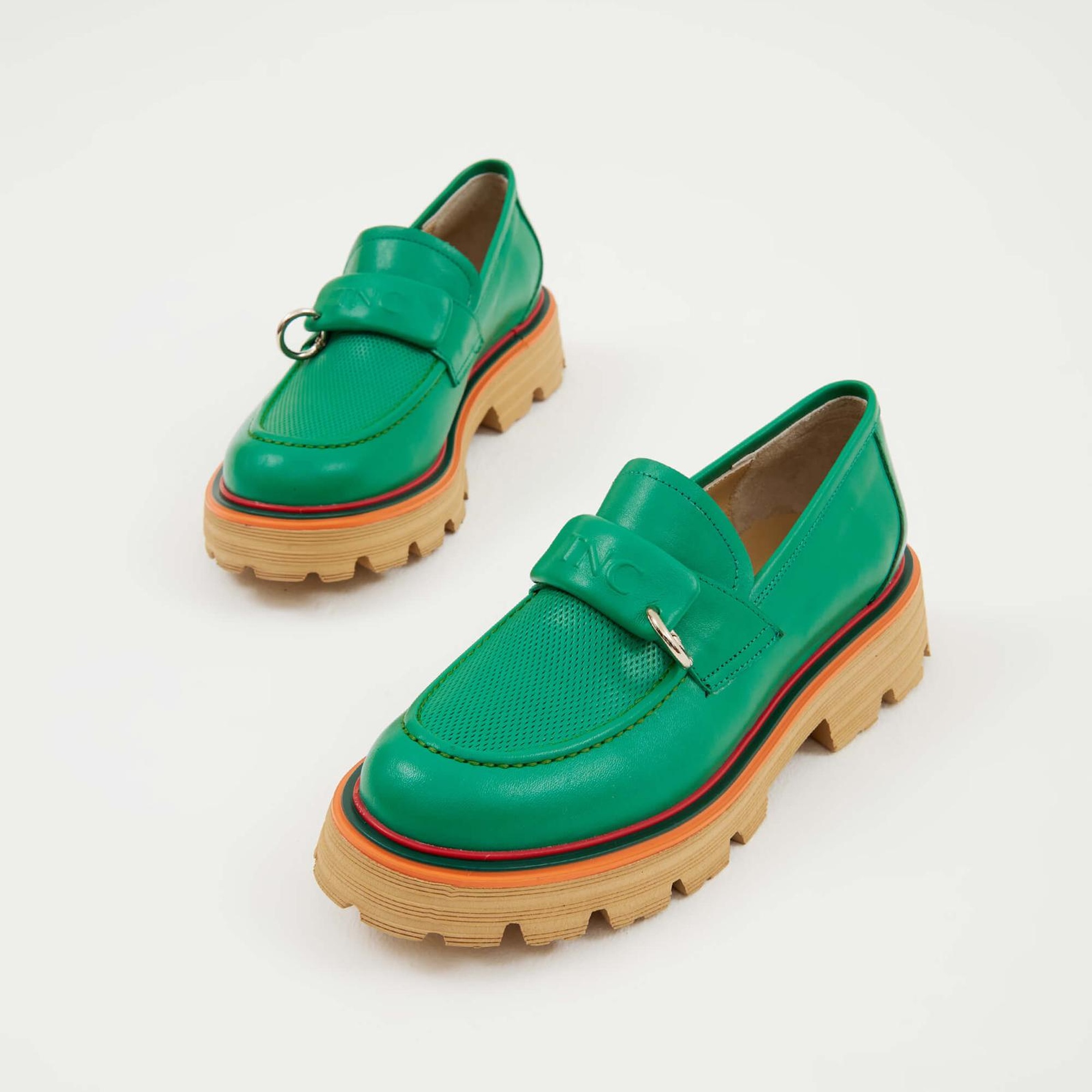 Tamer Tanca Kadın Hakiki Deri Yeşil Loafer Ayakkabı