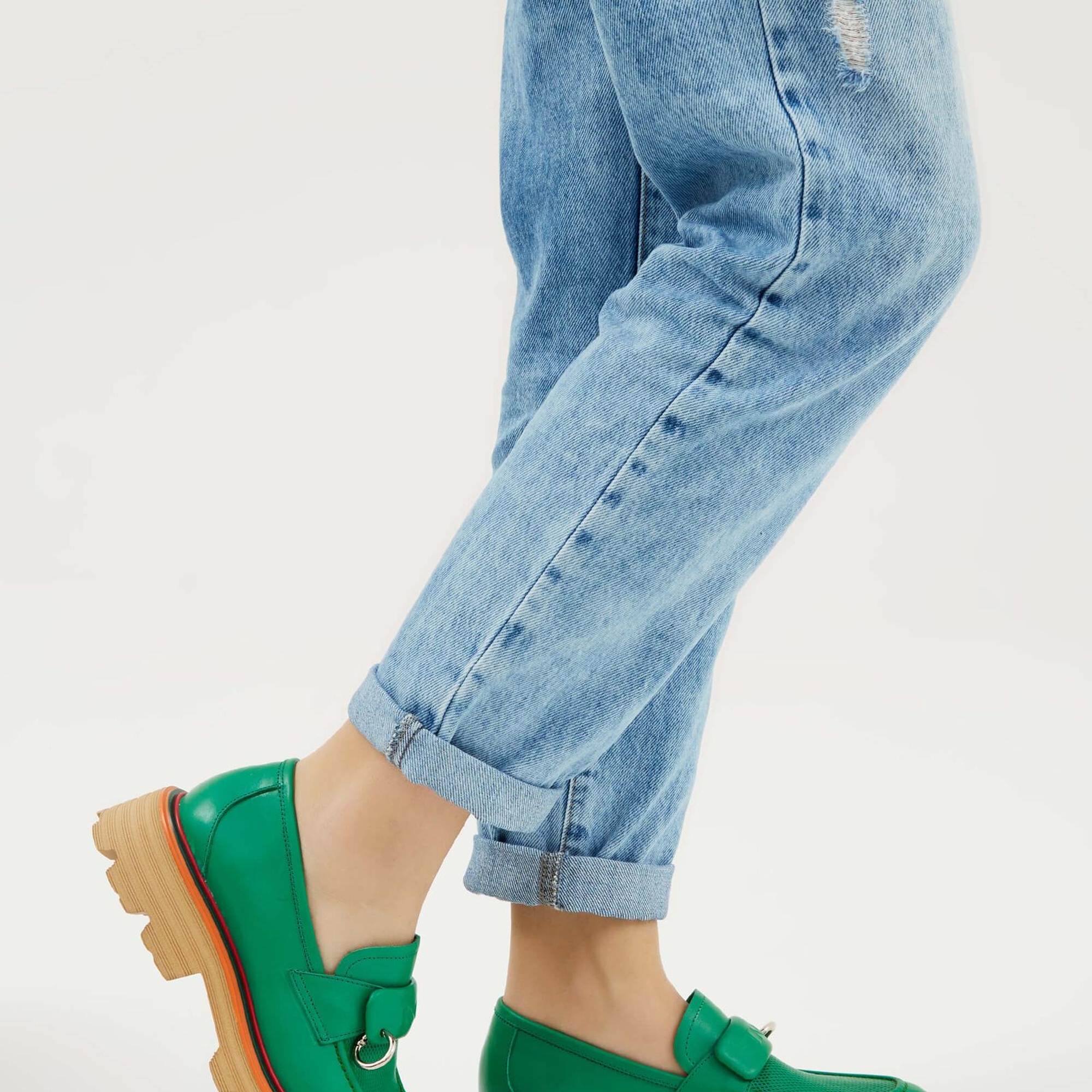 Tamer Tanca Kadın Hakiki Deri Yeşil Loafer Ayakkabı