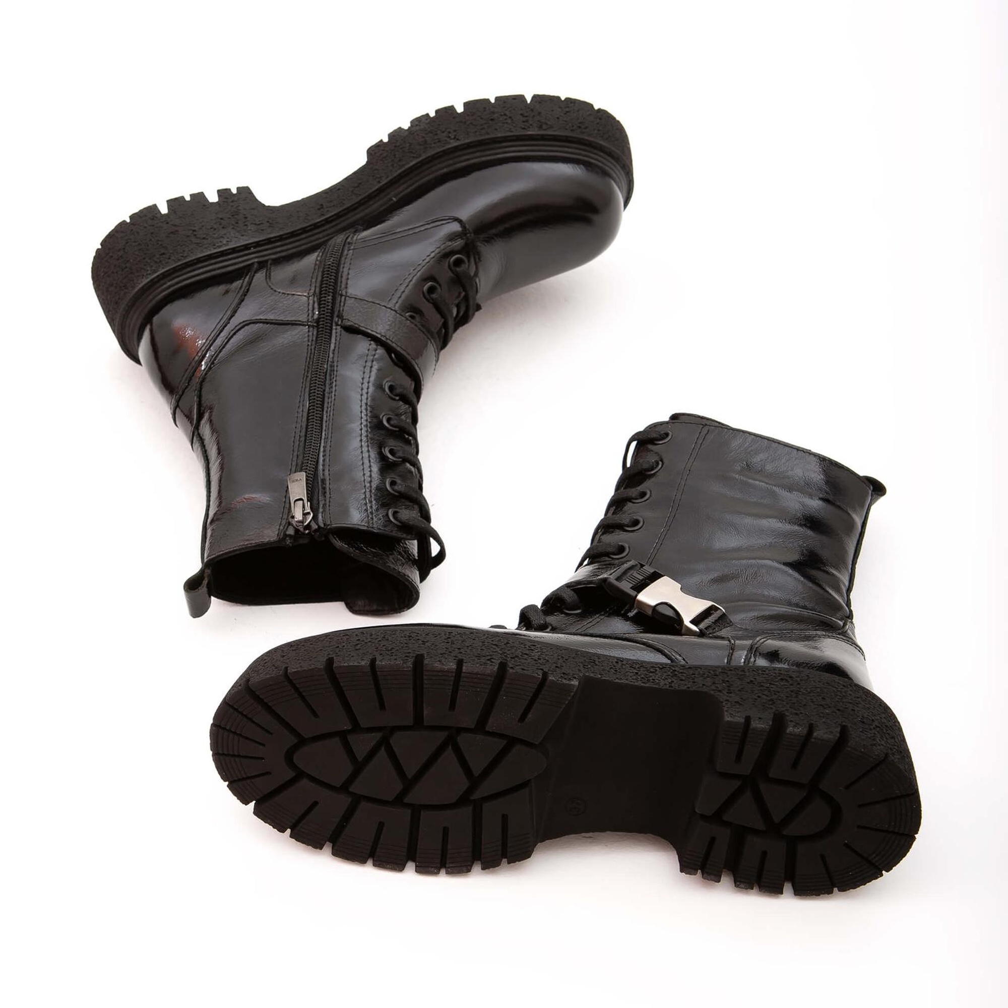 Tamer Tanca Kadın Hakiki Deri Siyah Rugan POSTAL Bot