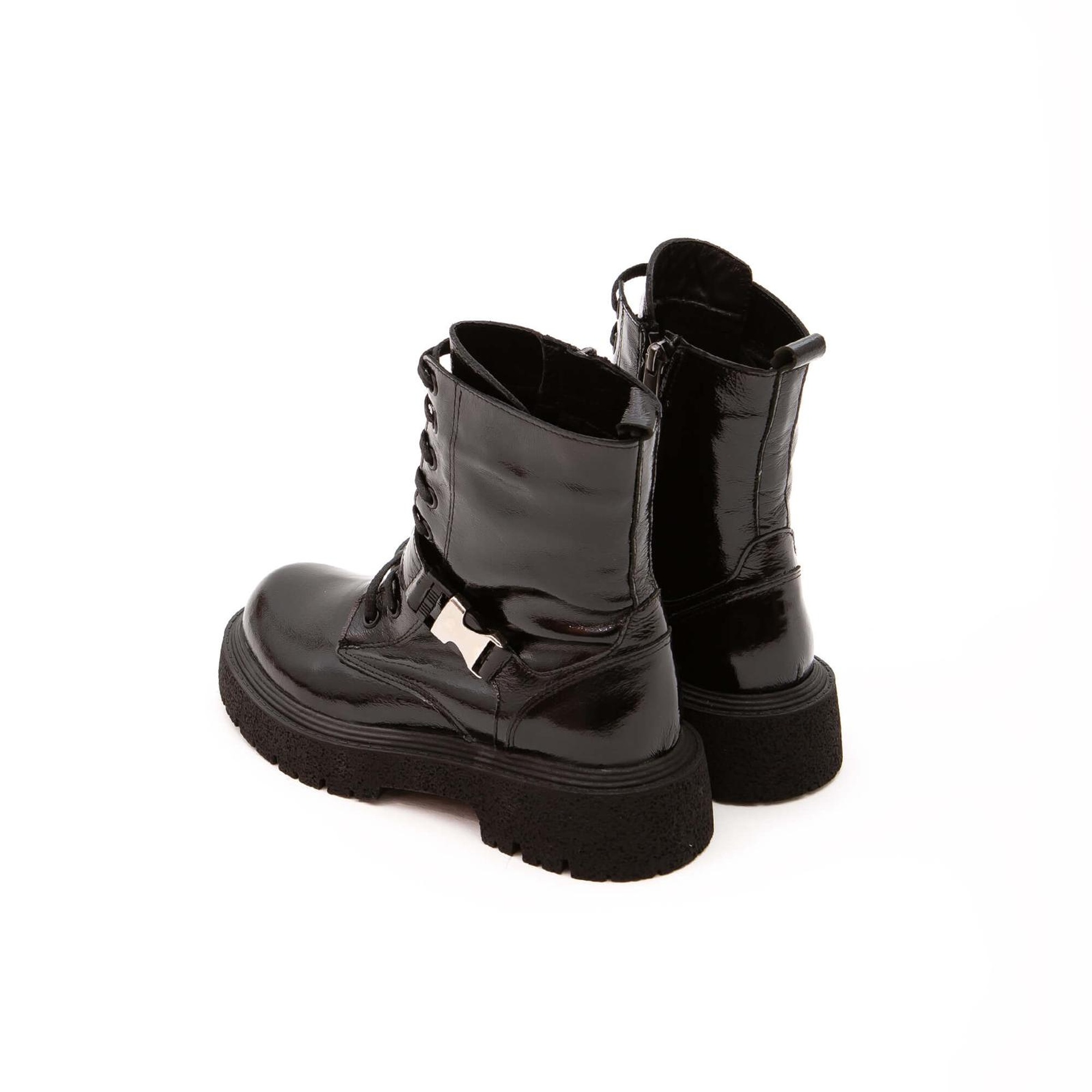 Tamer Tanca Kadın Hakiki Deri Siyah Rugan POSTAL Bot