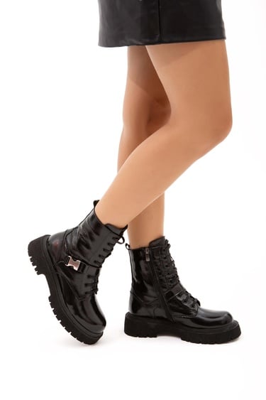  Tamer Tanca Kadın Hakiki Deri Siyah Rugan POSTAL Bot