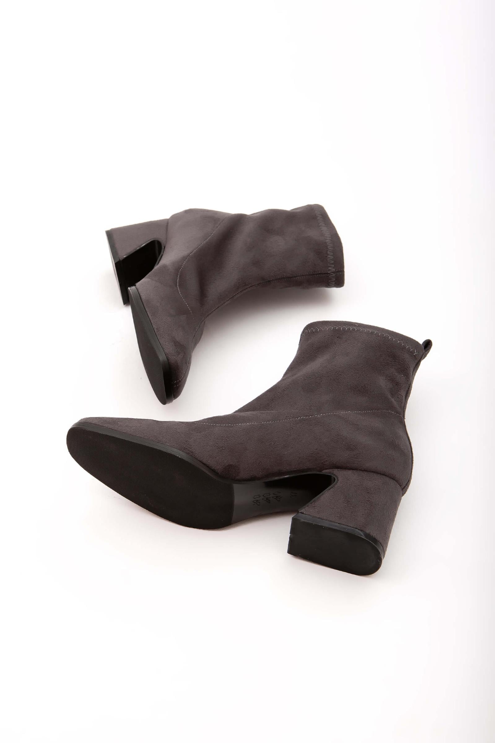 Tamer Tanca Tamer Tanca Kadın Hakiki Deri Gri Casual Bot | FashFed Gri - 3. görsel