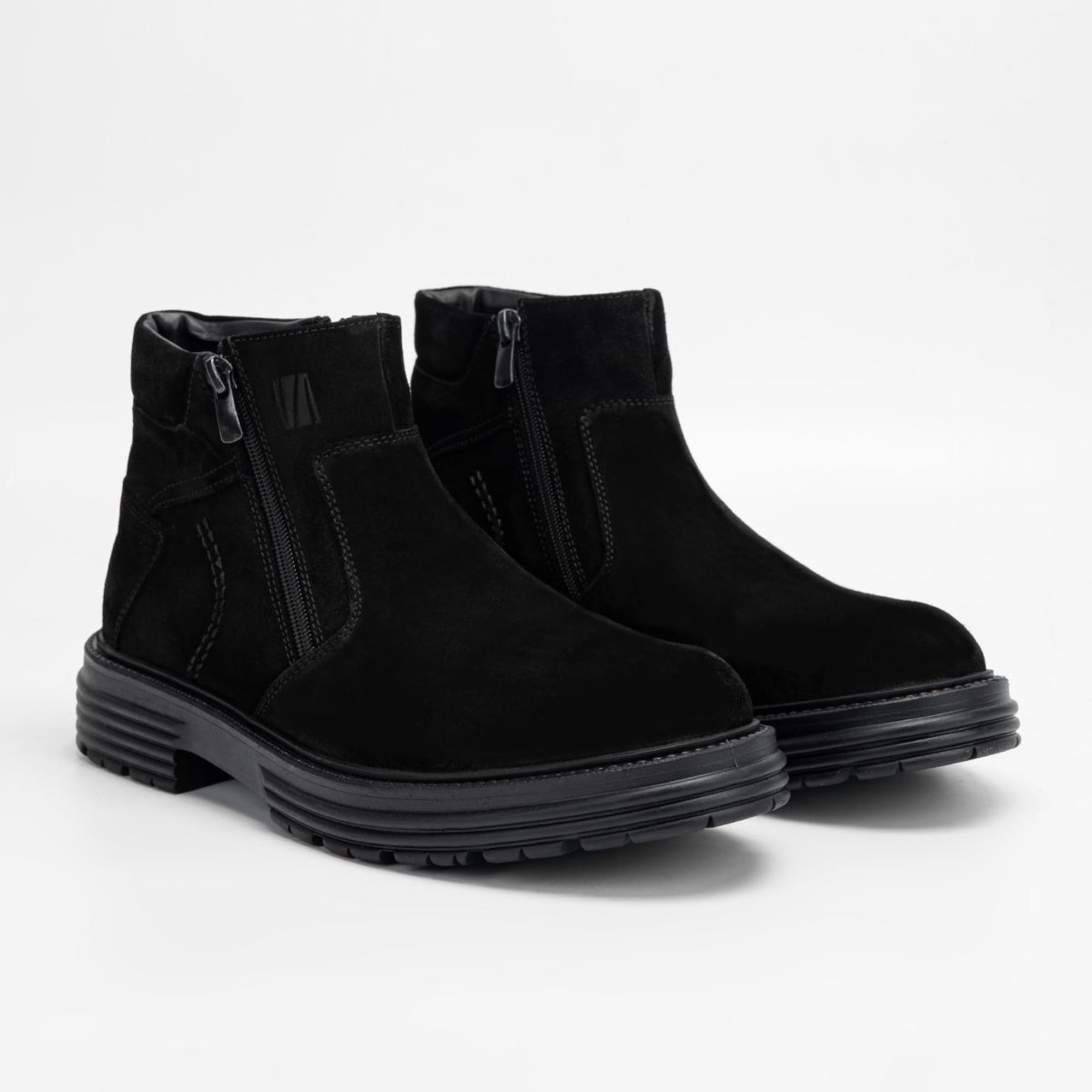 Valmenti Erkek Siyah Süet Hakiki Deri Casual Bot