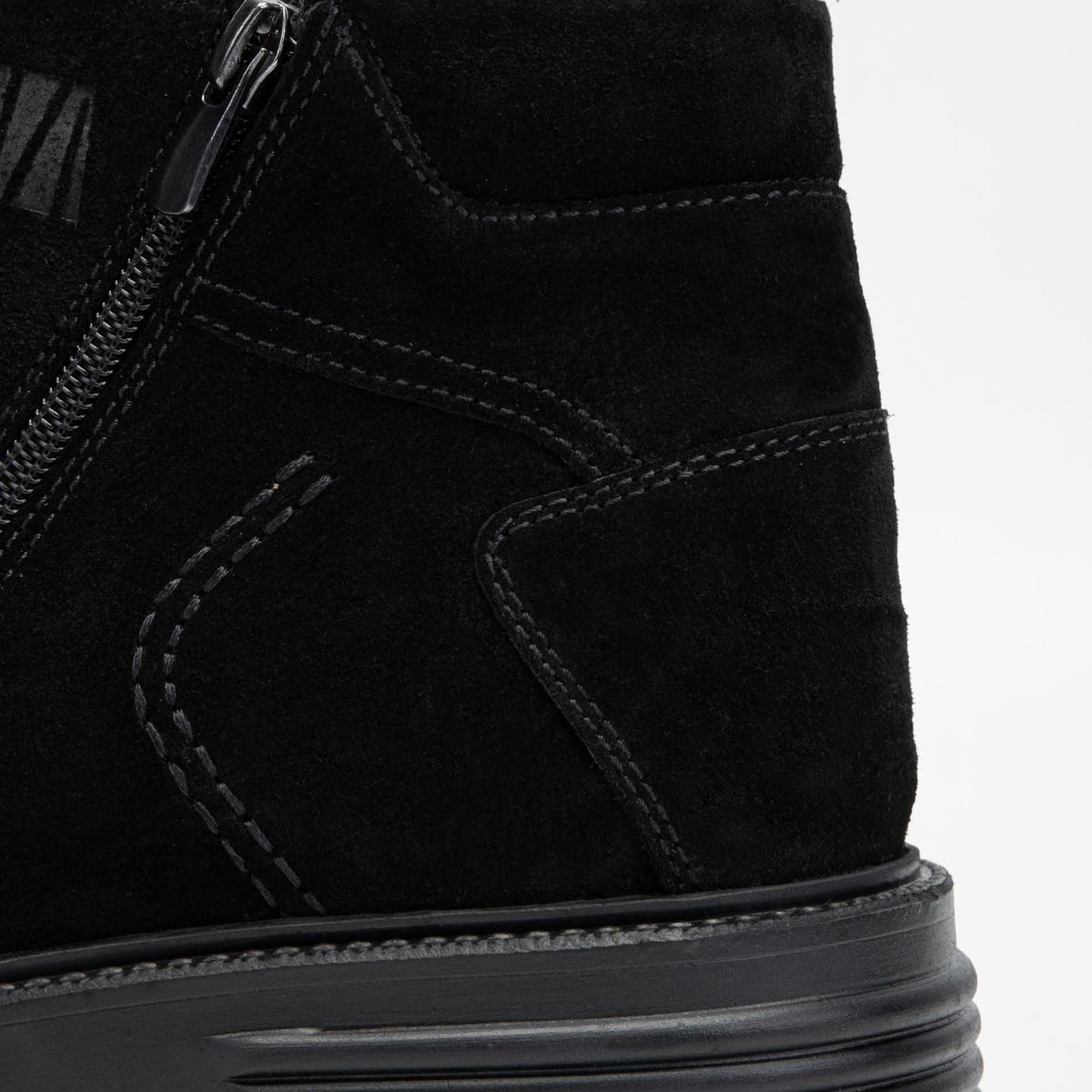 Valmenti Erkek Siyah Süet Hakiki Deri Casual Bot