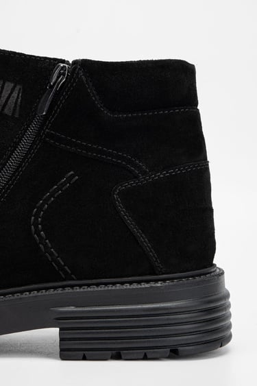  Valmenti Erkek Siyah Süet Hakiki Deri Casual Bot