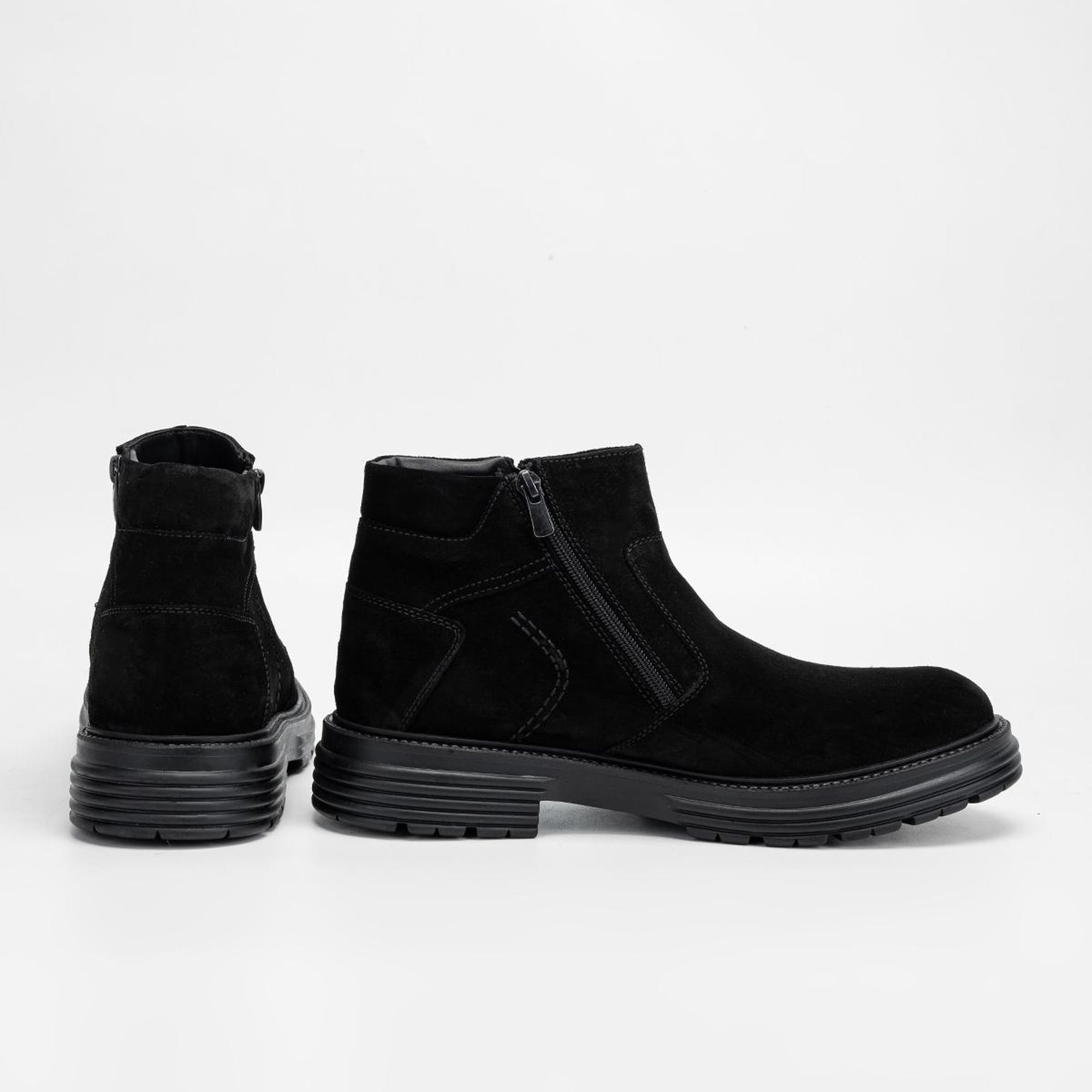 Valmenti Erkek Siyah Süet Hakiki Deri Casual Bot