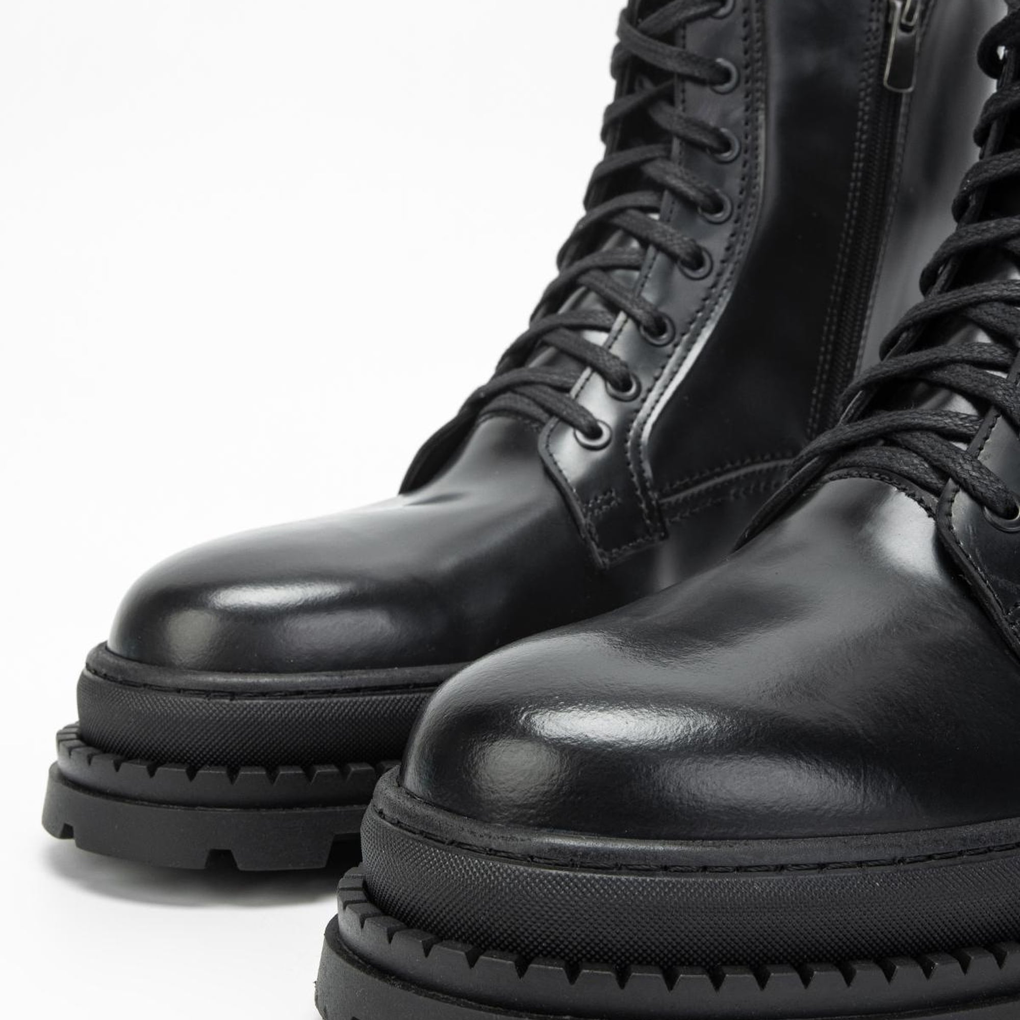 Valmenti Erkek Siyah mat açma Hakiki Deri Casual Bot