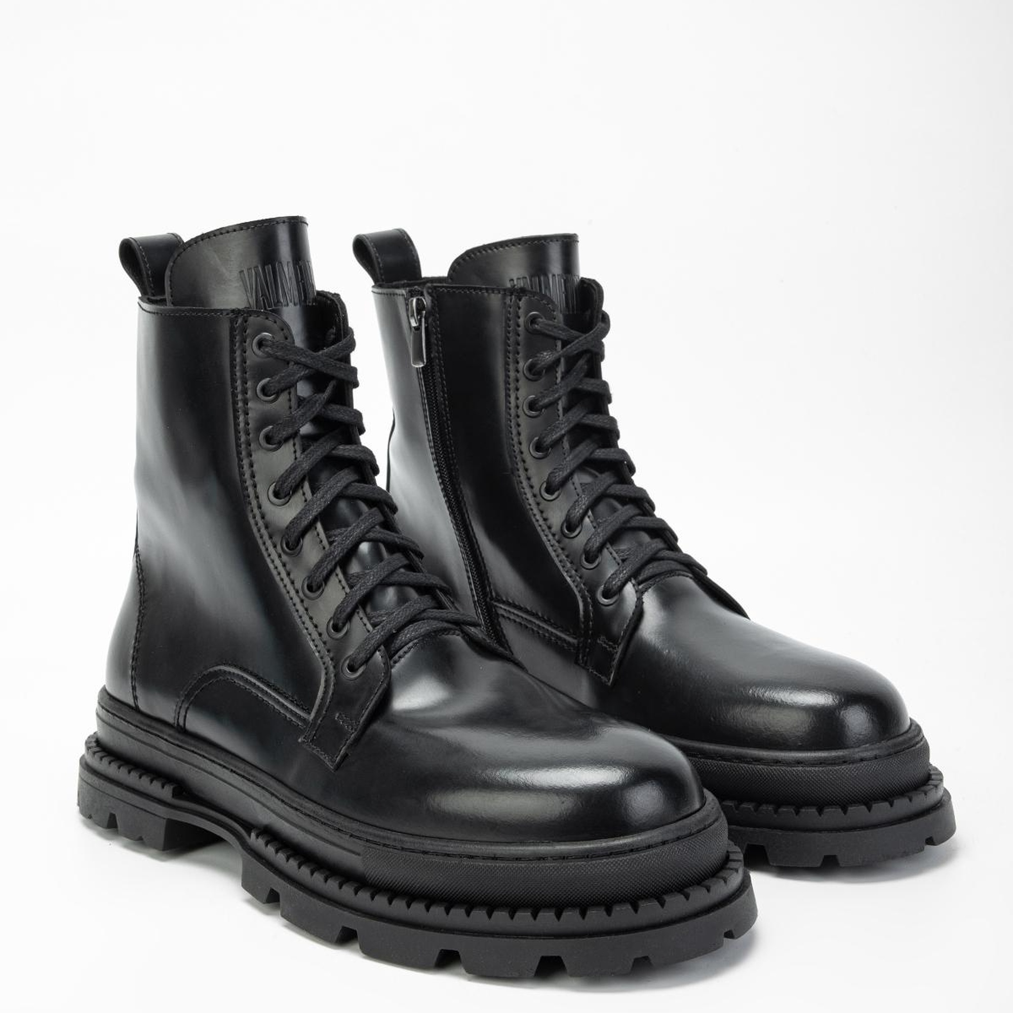 Valmenti Erkek Siyah mat açma Hakiki Deri Casual Bot