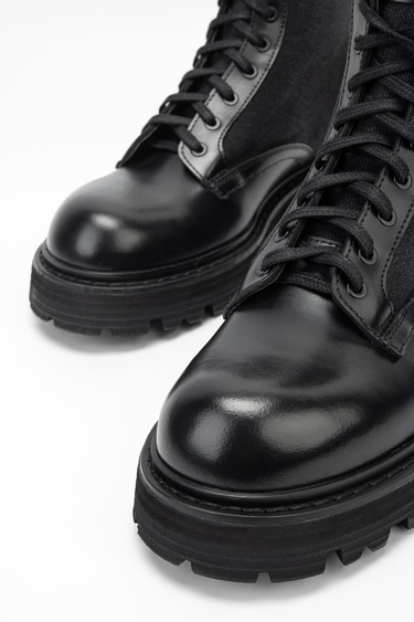  Valmenti Erkek Siyah Açma Hakiki Deri Casual Bot