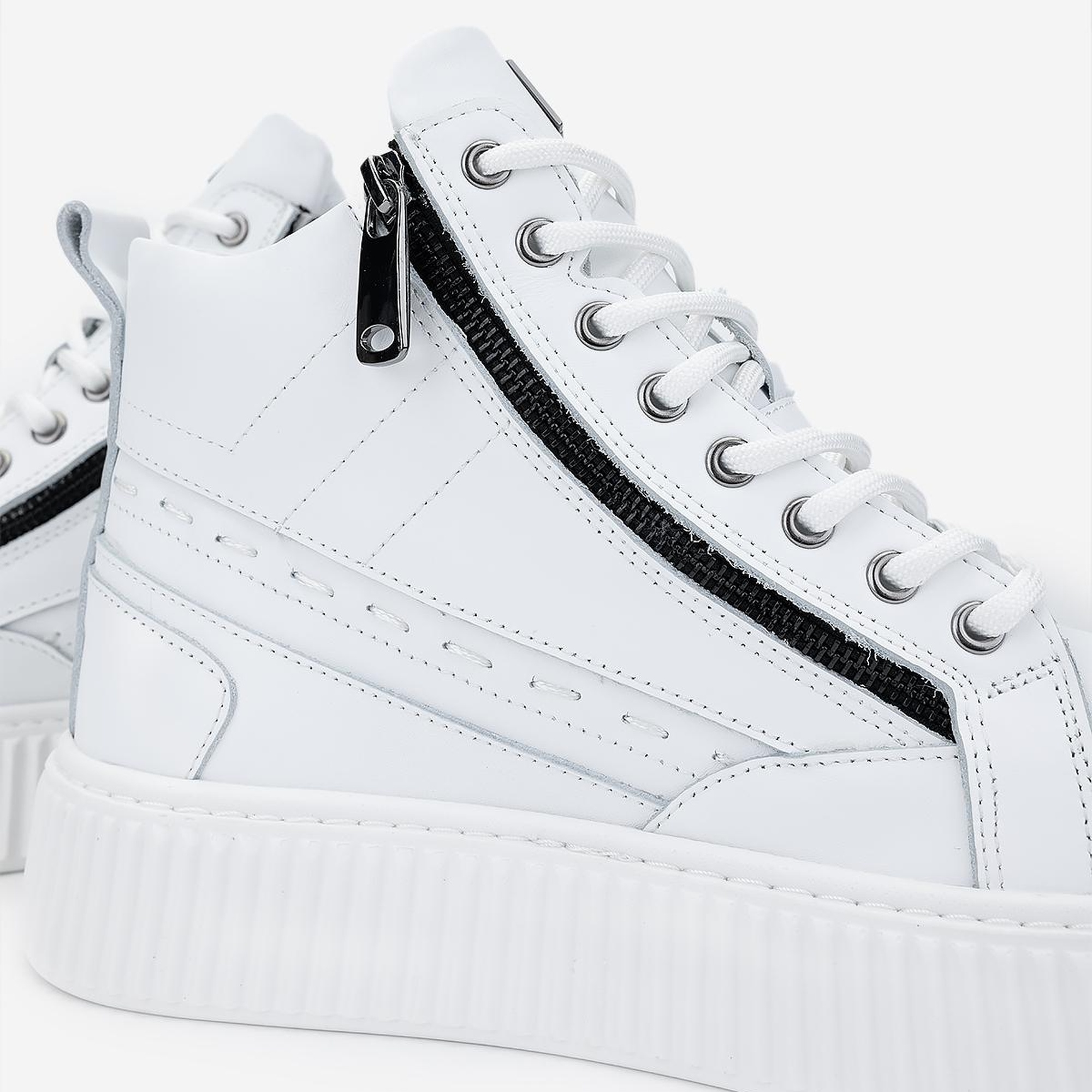 Valmenti Erkek Hakiki Deri Beyaz Casual Bot