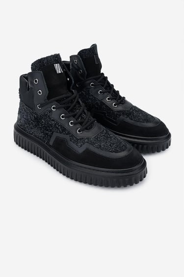  Valmenti Erkek Hakiki Deri Siyah Casual Bot