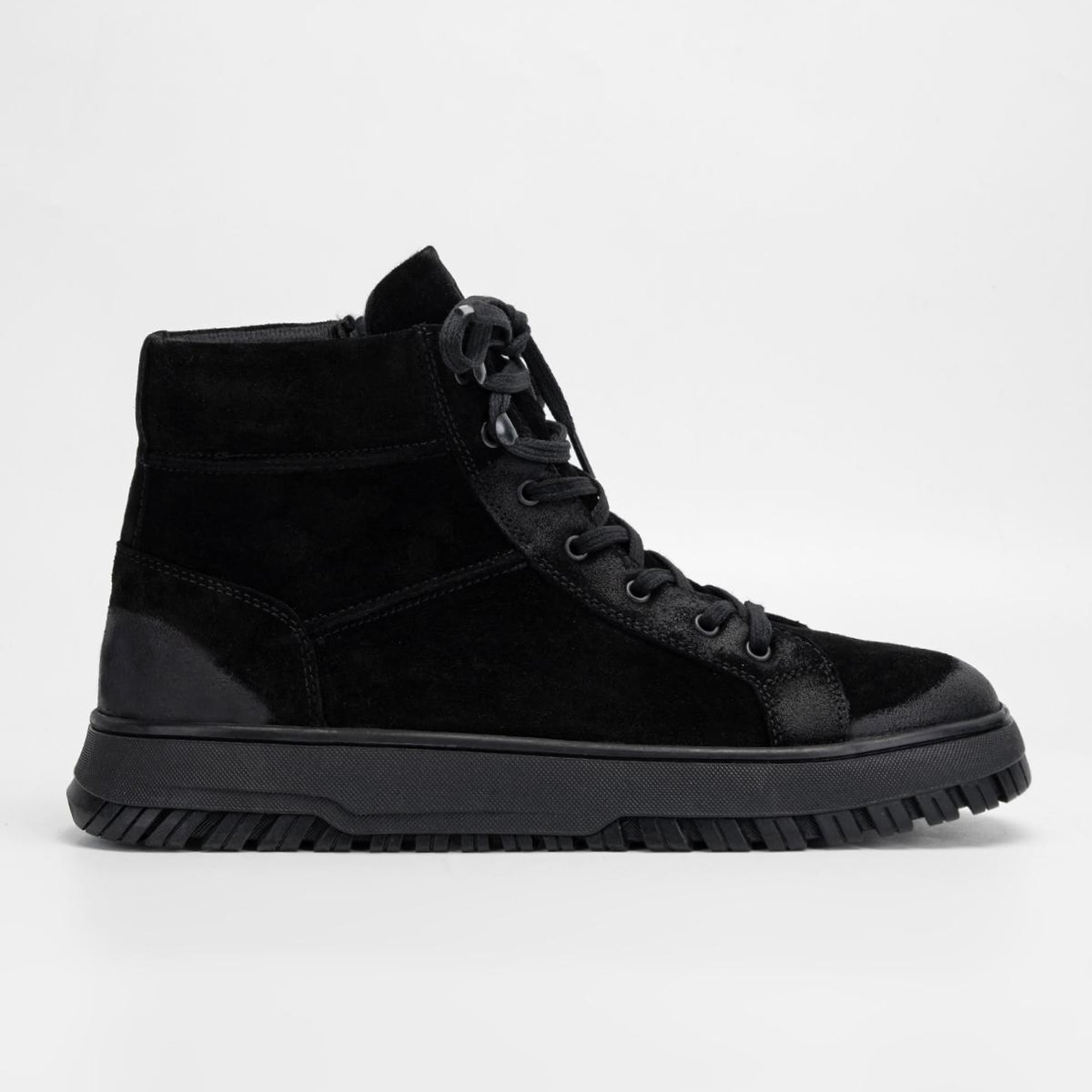 Valmenti Erkek Siyah grft Hakiki Deri Casual Bot