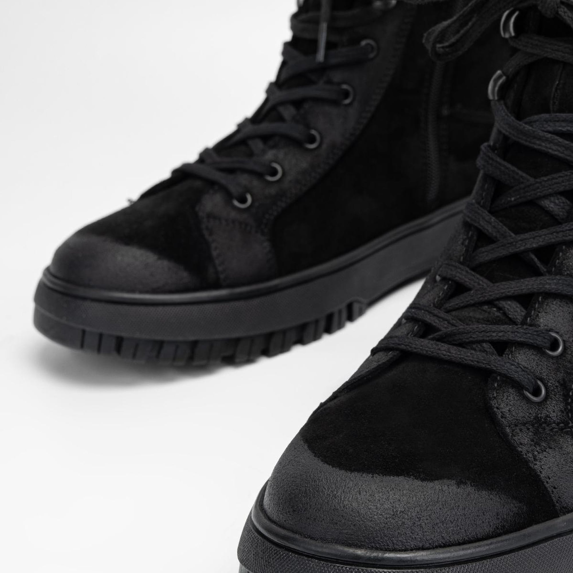 Valmenti Erkek Siyah grft Hakiki Deri Casual Bot