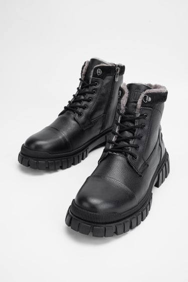  Valmenti Erkek Siyah Hakiki Deri Casual Bot