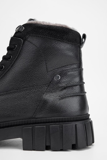  Valmenti Erkek Siyah Hakiki Deri Casual Bot