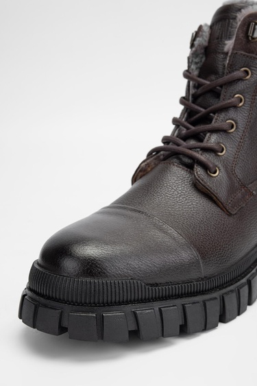  Valmenti Erkek Kahverengi Hakiki Deri Casual Bot