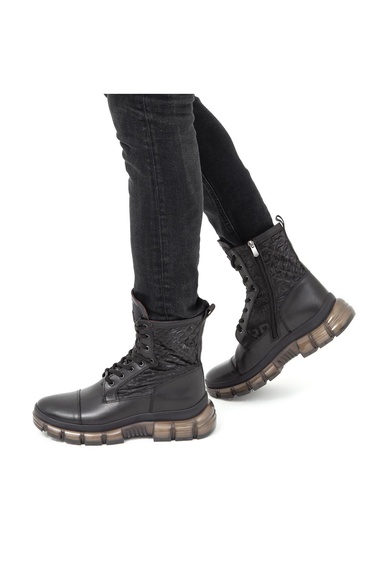  Valmenti Glow Erkek Siyah Hakiki Deri Casual Bot