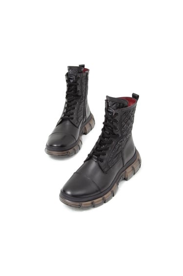  Valmenti Glow Erkek Siyah Hakiki Deri Casual Bot