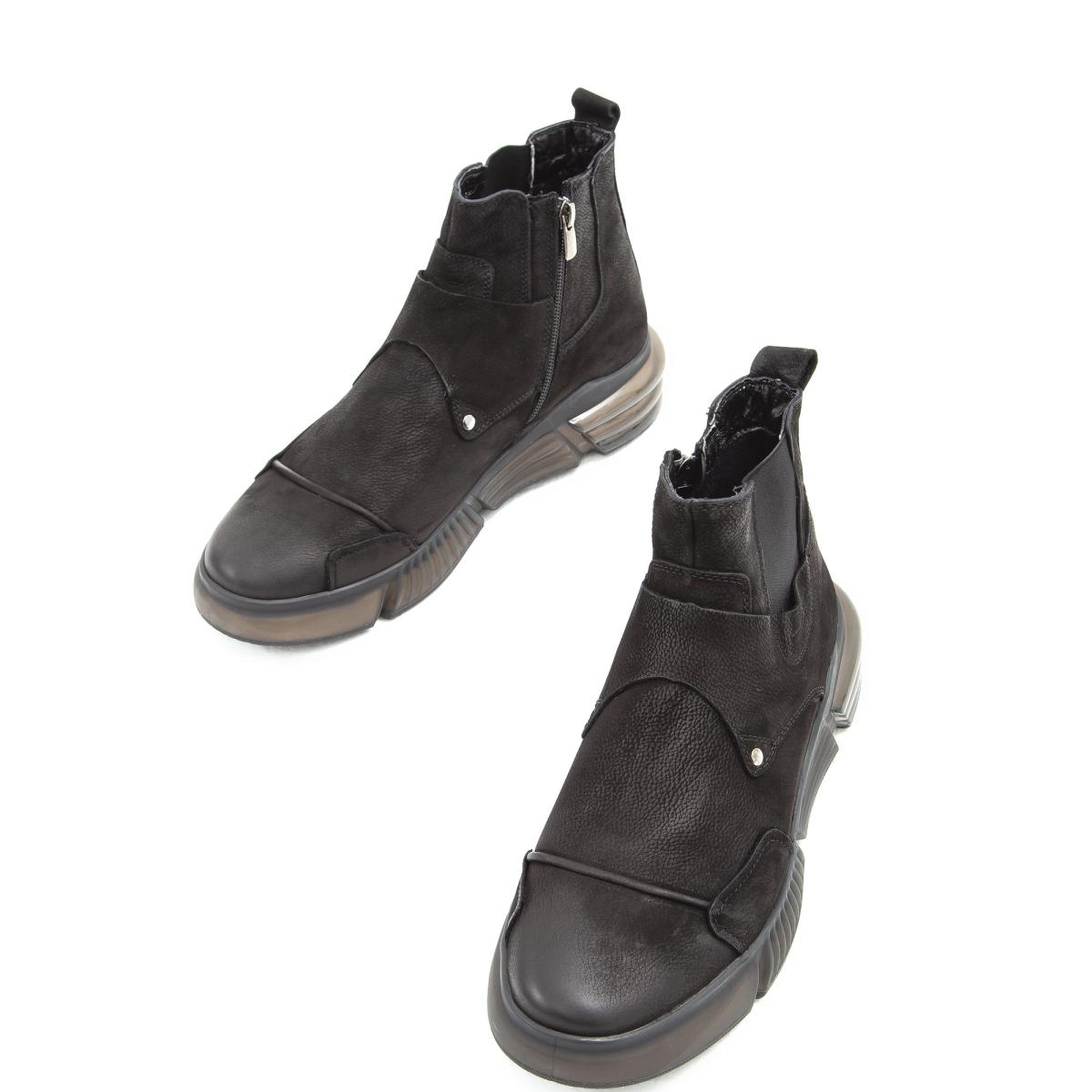 Valmenti Erkek Siyah Hakiki Deri Casual Bot