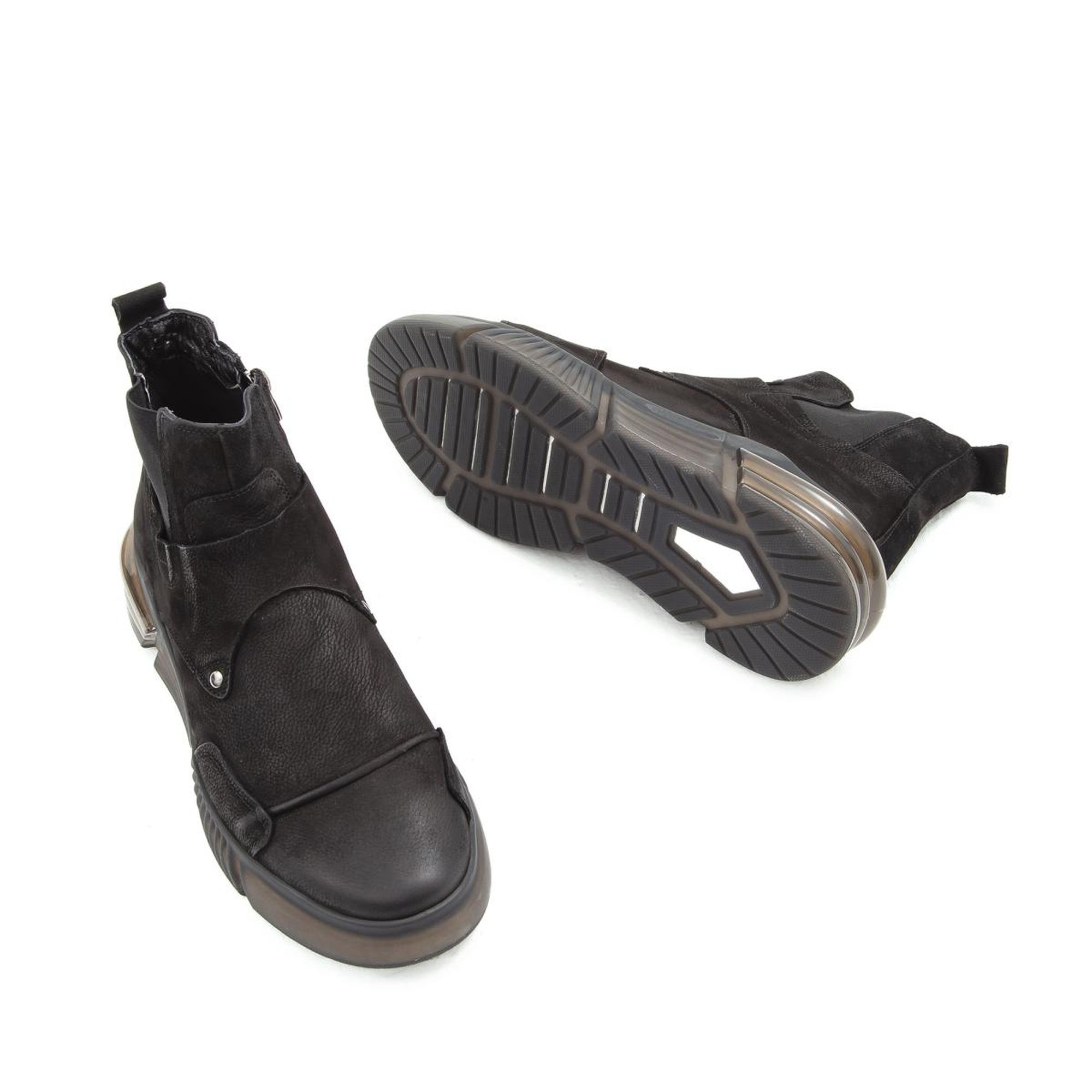 Valmenti Erkek Siyah Hakiki Deri Casual Bot