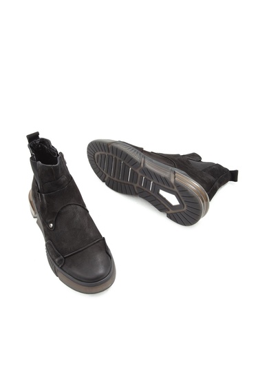  Valmenti Erkek Siyah Hakiki Deri Casual Bot