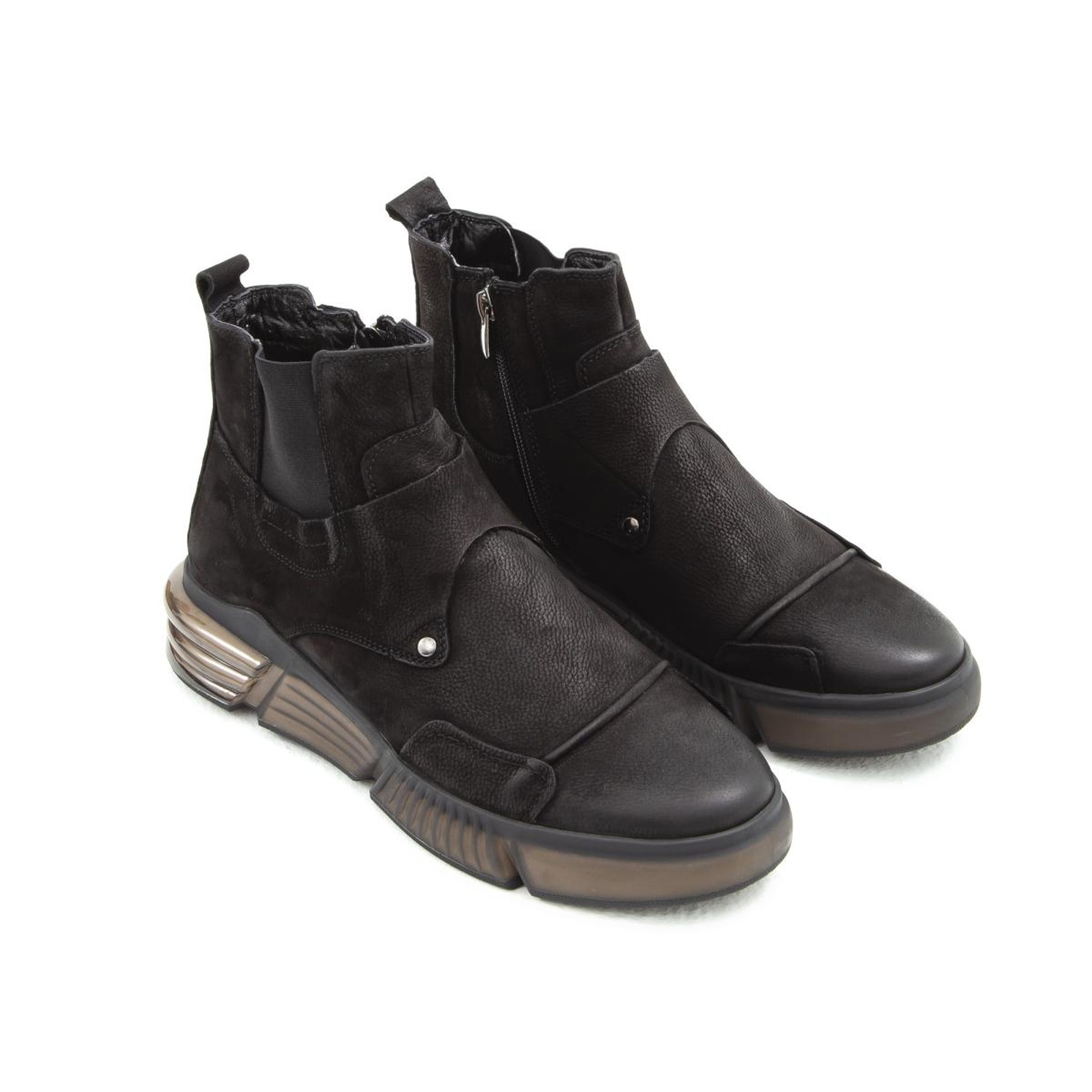 Valmenti Erkek Siyah Hakiki Deri Casual Bot