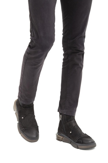  Valmenti Erkek Siyah Hakiki Deri Casual Bot