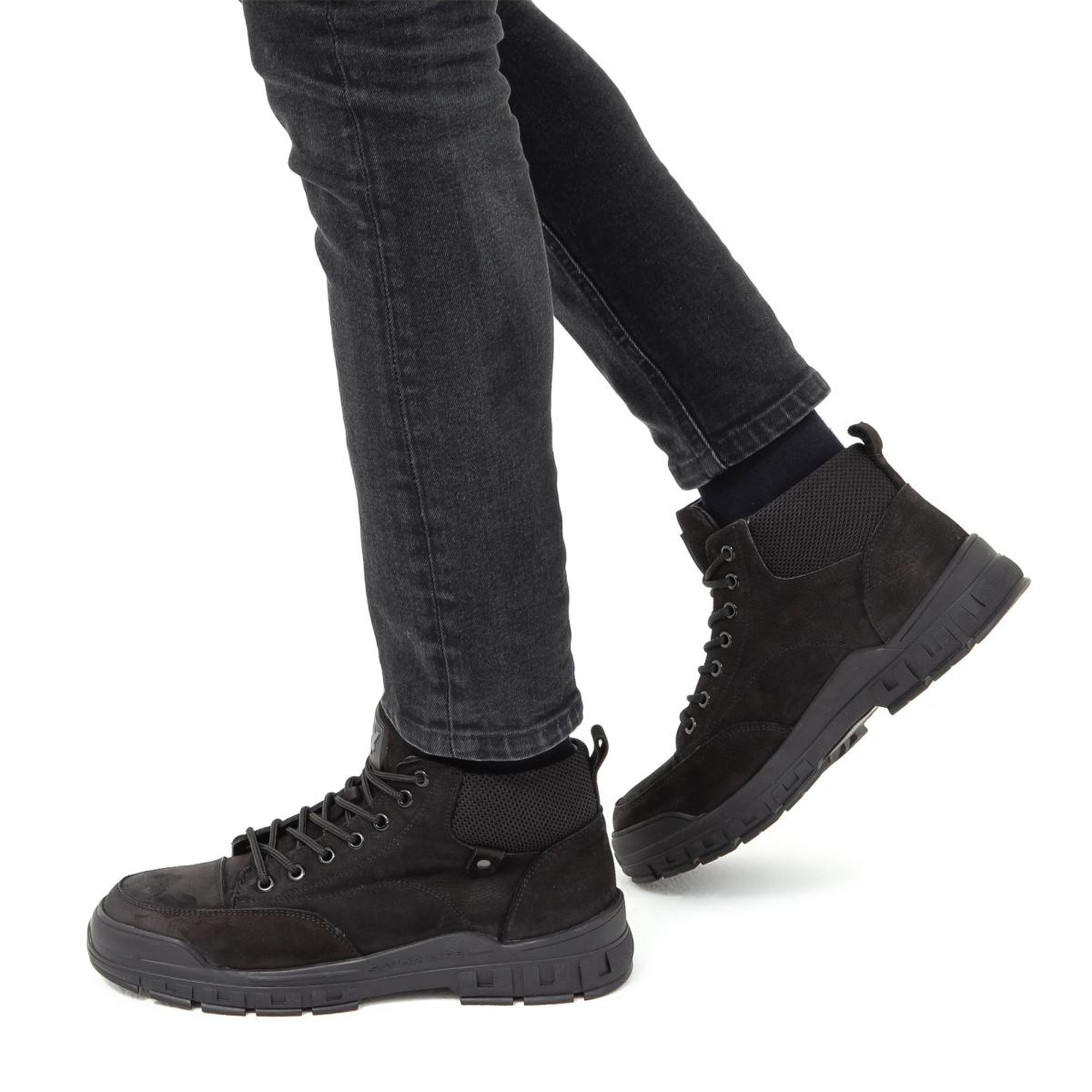 Valmenti Erkek Siyah Nubuk Hakiki Deri Casual Bot