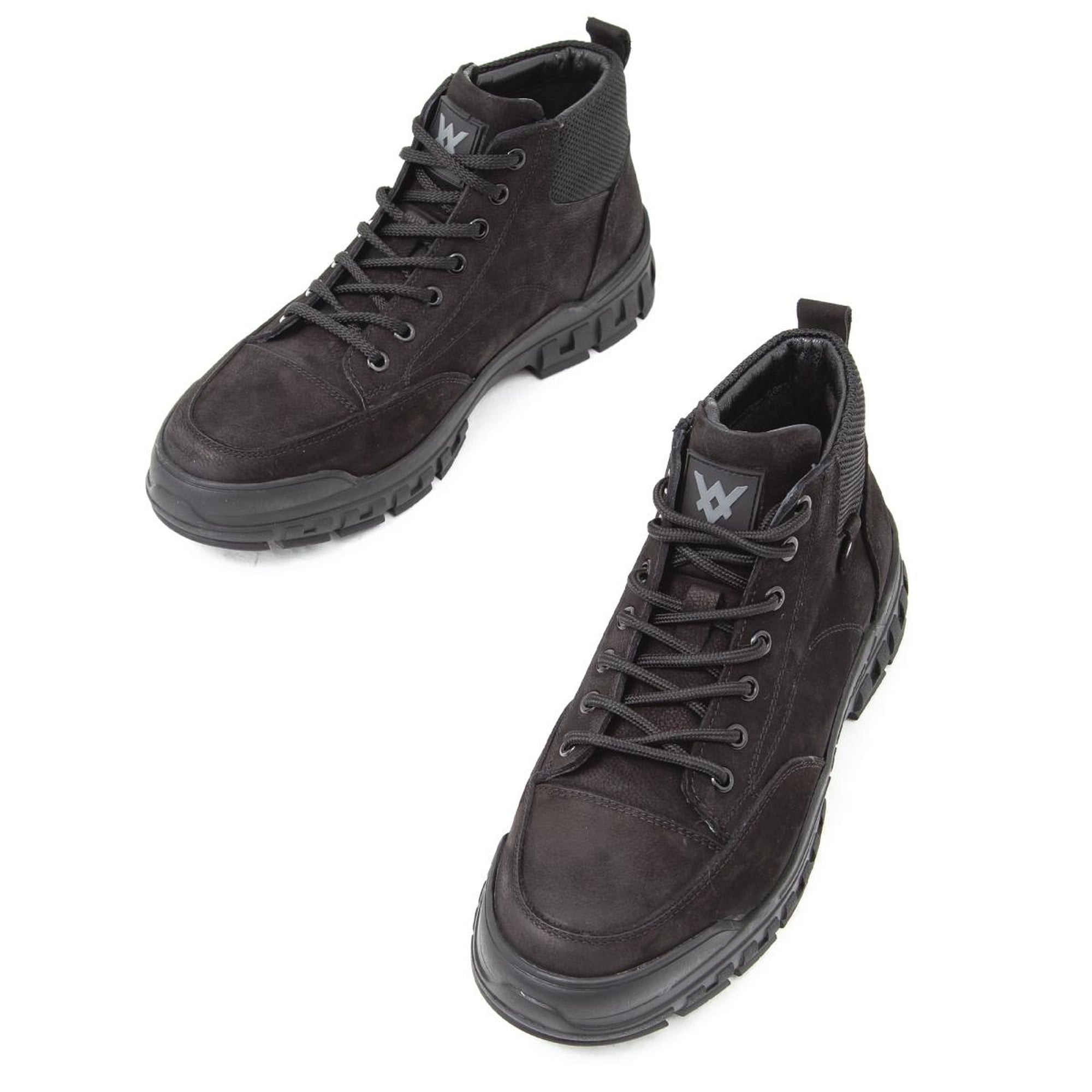 Valmenti Erkek Siyah Nubuk Hakiki Deri Casual Bot